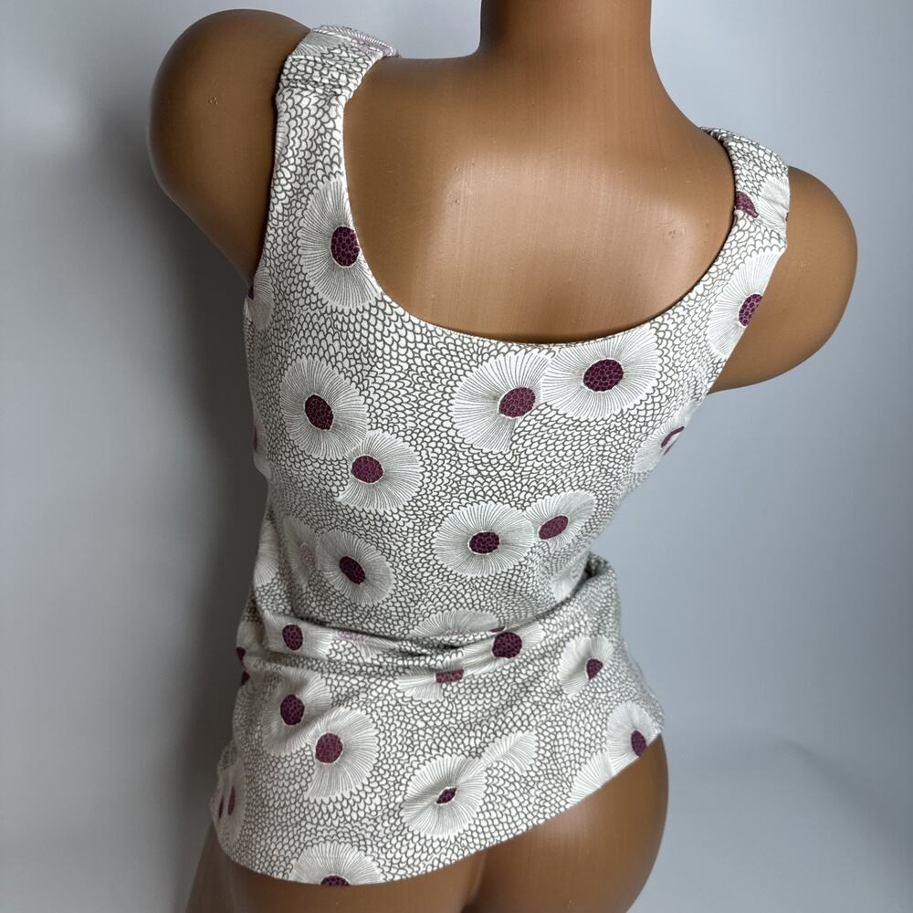 Nic + Zoe Floral Art Print Black White VNeck Wrap Tank Top Sleeveless Sz Medium - Picture 2 of 10